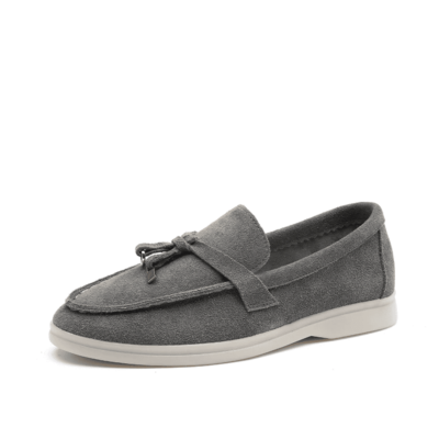 Women cow-suede loafers Slip-On flats 2