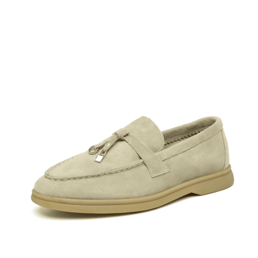 Smile Circle Cow Suede Tassel Flats 2