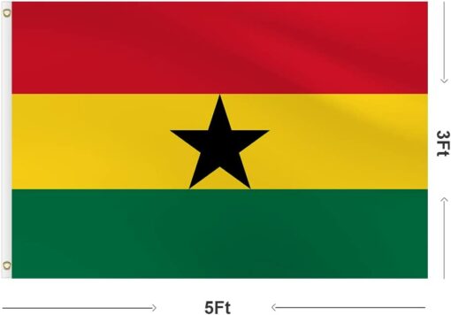 Ghana Flag 5 By 3 Feet Dimension