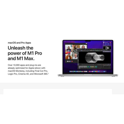 Apple MacBook Pro 16 inch with M1 Pro, 10‑core and CPU 16‑core GPU, 16GB RAM, 1TB SSD