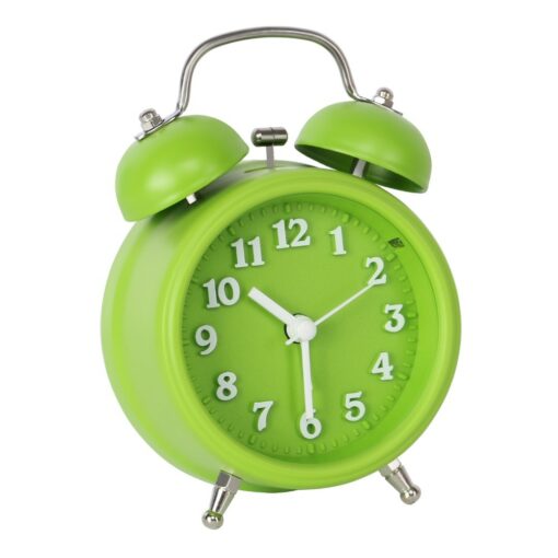 Twin Bell Bedside Alarm Clock green