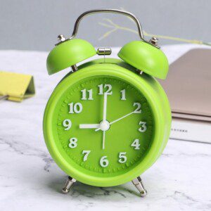 Twin Bell Bedside Alarm Clock green