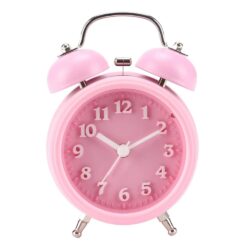 Twin Bell Bedside Alarm Clock pink
