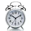 Twin Bell Bedside Alarm Clock silver