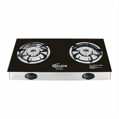 Delron 2 Burner Automatic Glass Table Top Stove
