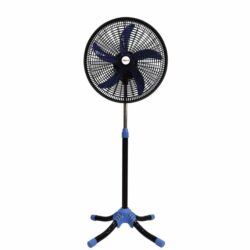 Delron 5 Blades Stand Fan with Cross Base - Blue/Black