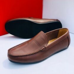 Ferragamo flat heel brown slipper loafer