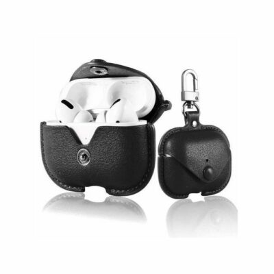 Leather Case for Apple Air-pods Pro / Macroon Pro Charging Case - Black