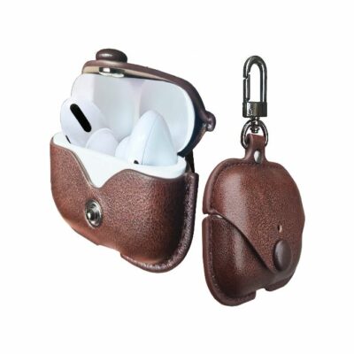 Leather Case for Apple Air-pods Pro / Macroon Pro Charging Case - Brown