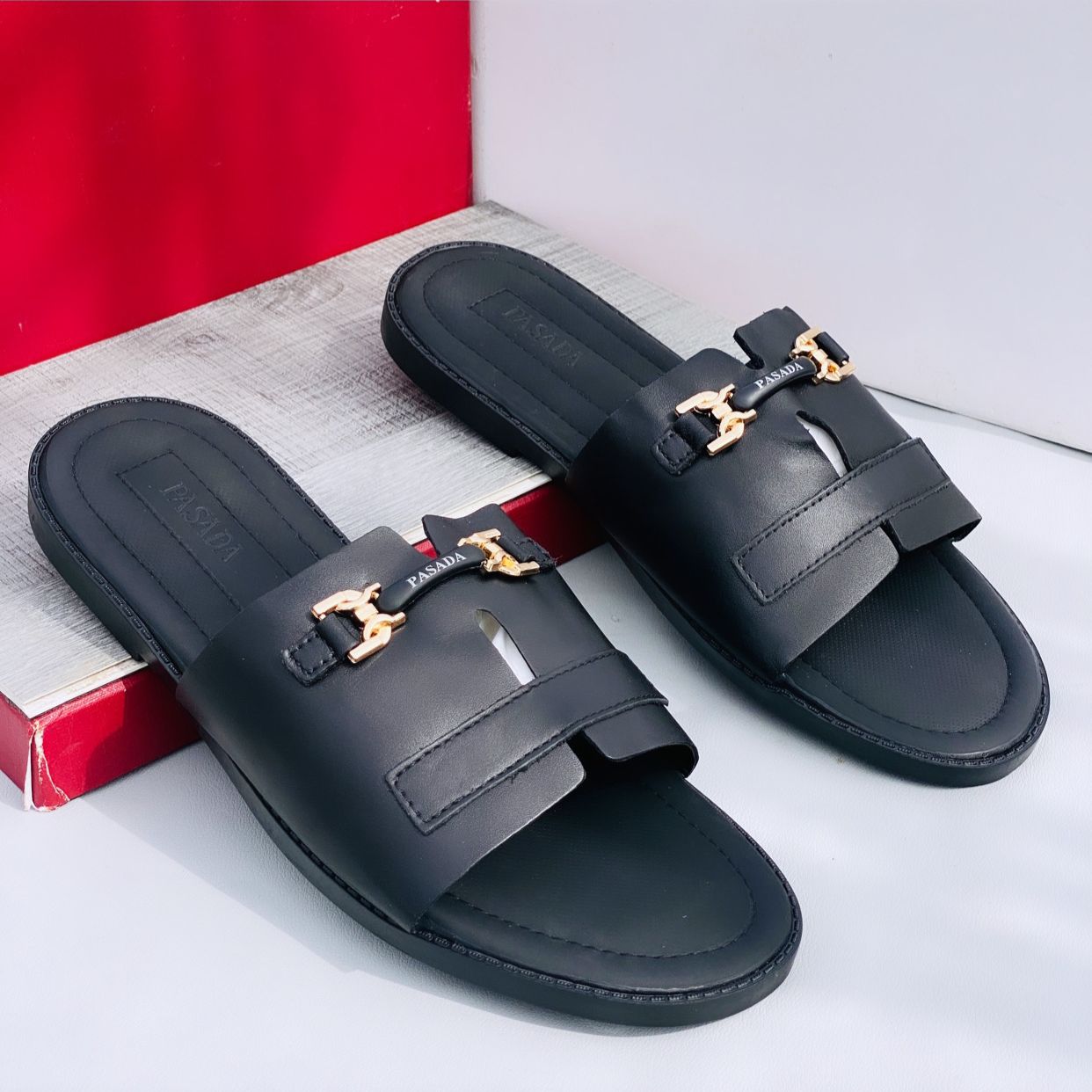 Black Leather Slippers | Buy Online At The Best Price In Accra