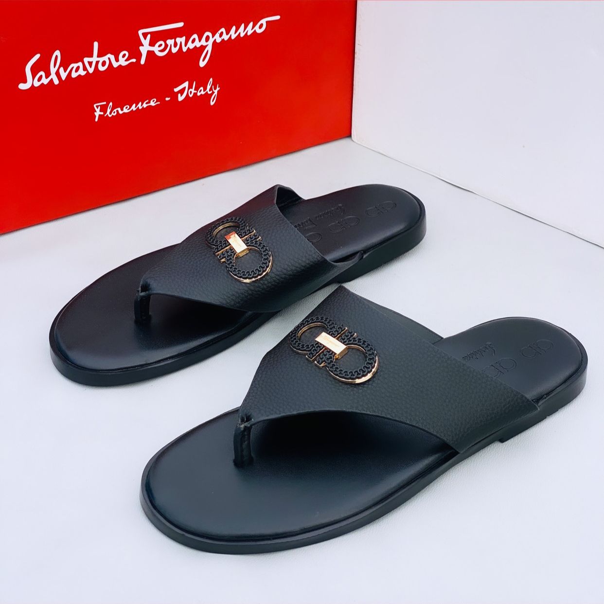 Executive Black Leather Slides | Buy Online At The Best Price In Accra