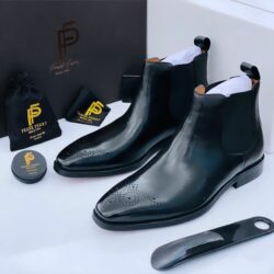 Frank Perry Almond Brogue Toe Chelsea Boot