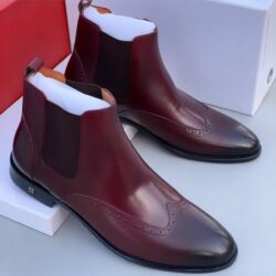 Frank Perry Wingtip Round Toe Brown Chelsea Boot