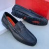 Polo Black Leather Loafer Shoe
