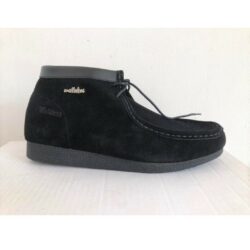 Black Suede Leather Wallabees Shoe long Ankle Boot