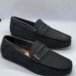 Clarks Suede Black Leather Loafer Shoe
