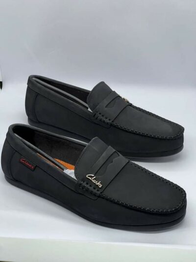 Clarks Suede Black Leather Loafer Shoe