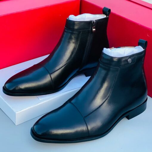 Frank Perry Black Authentic Leather Chelsea Boot