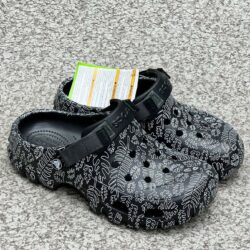 Crocs Iconic Leafy Black Sandals