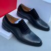 Frank Perry Classic Black Plain Executive Shoe with Upper Suede