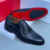 Frank Perry Executive Black Patterned Leather Shoe