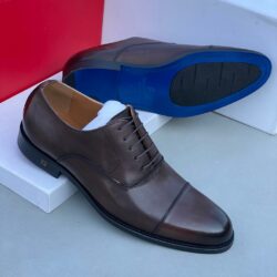 Frank Perry Executive Brown Leather Polished Shoe