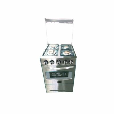Delron DGC-005GSS Automatic Gas Cooker with Oven - 4 Burner - Glass Top