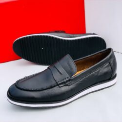 Timberland Black Polished Leather Casual Loafer