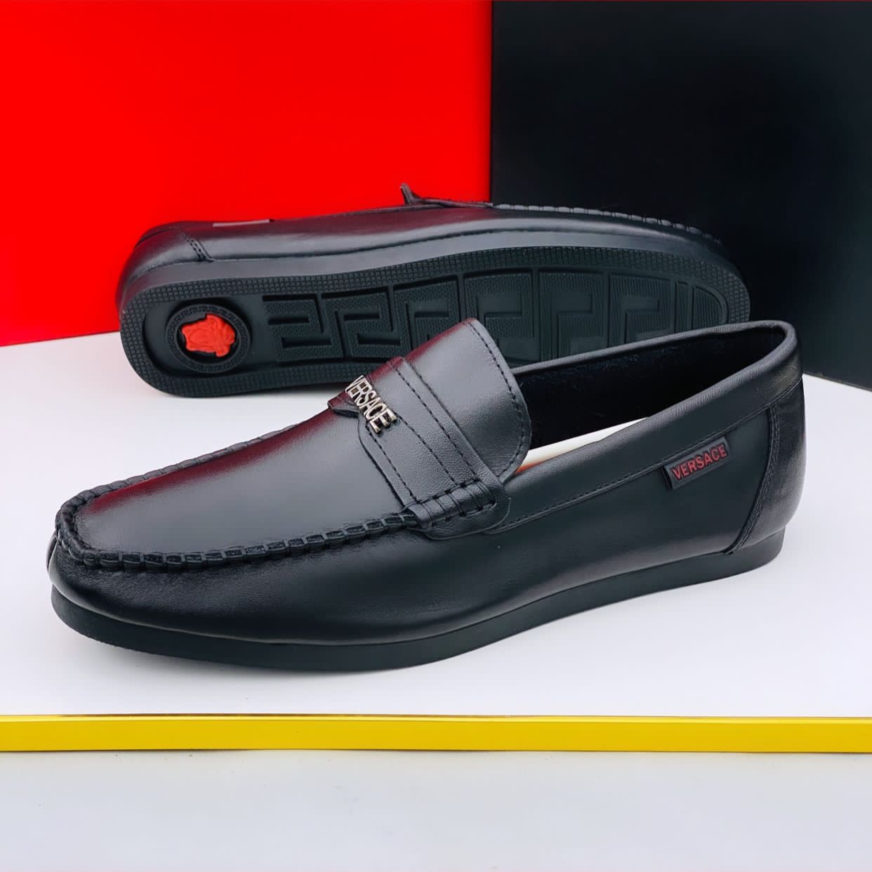 Versace Executive Black Leather Loafer Shoe | Buy Online At The Best ...