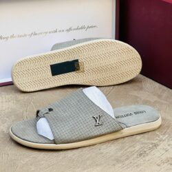 Louis Vuitton Classic Grey Casual Leather Slides