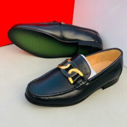 TOD's Executive Black Patterned Leather Loafer shoe