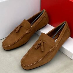 Louis Vuitton Brown Leather Suede Ring My Bell Loafer Shoe