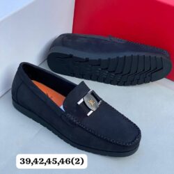 Classic Louis Vuitton Blue-Black Leather Suede Loafer Shoe