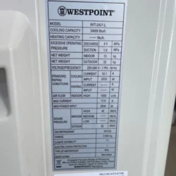 Westpoint 2.5HP-R410a Inv.Split Air Conditioner WIT2421.L
